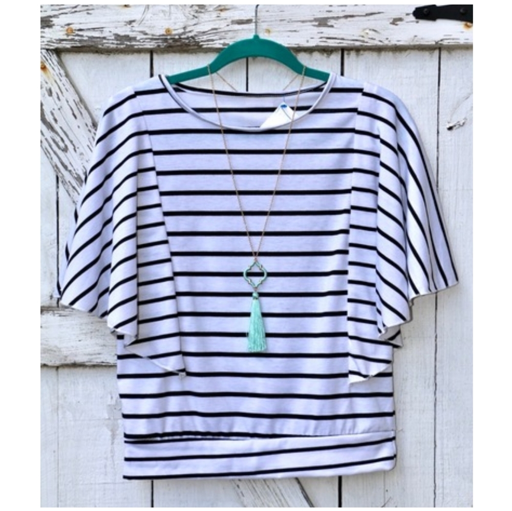 ⚡️⚡️Flash SALE⚡️⚡️Striped Black & White Blouse